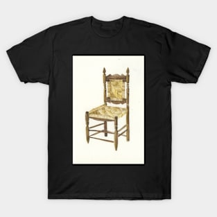 Woven Seat Wooden Chair Watercolor T-Shirt